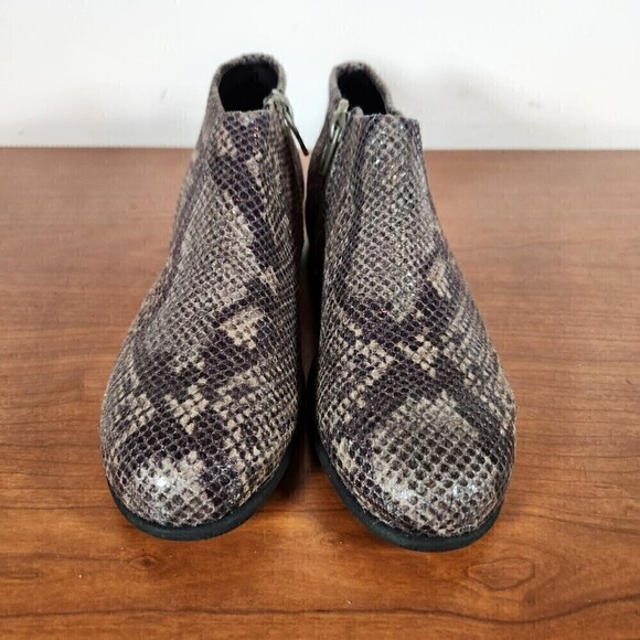 Aerosoles Womens Sophia Black Snake Print Round Toe Ankle Booties Size 6 - Picture 3 of 11